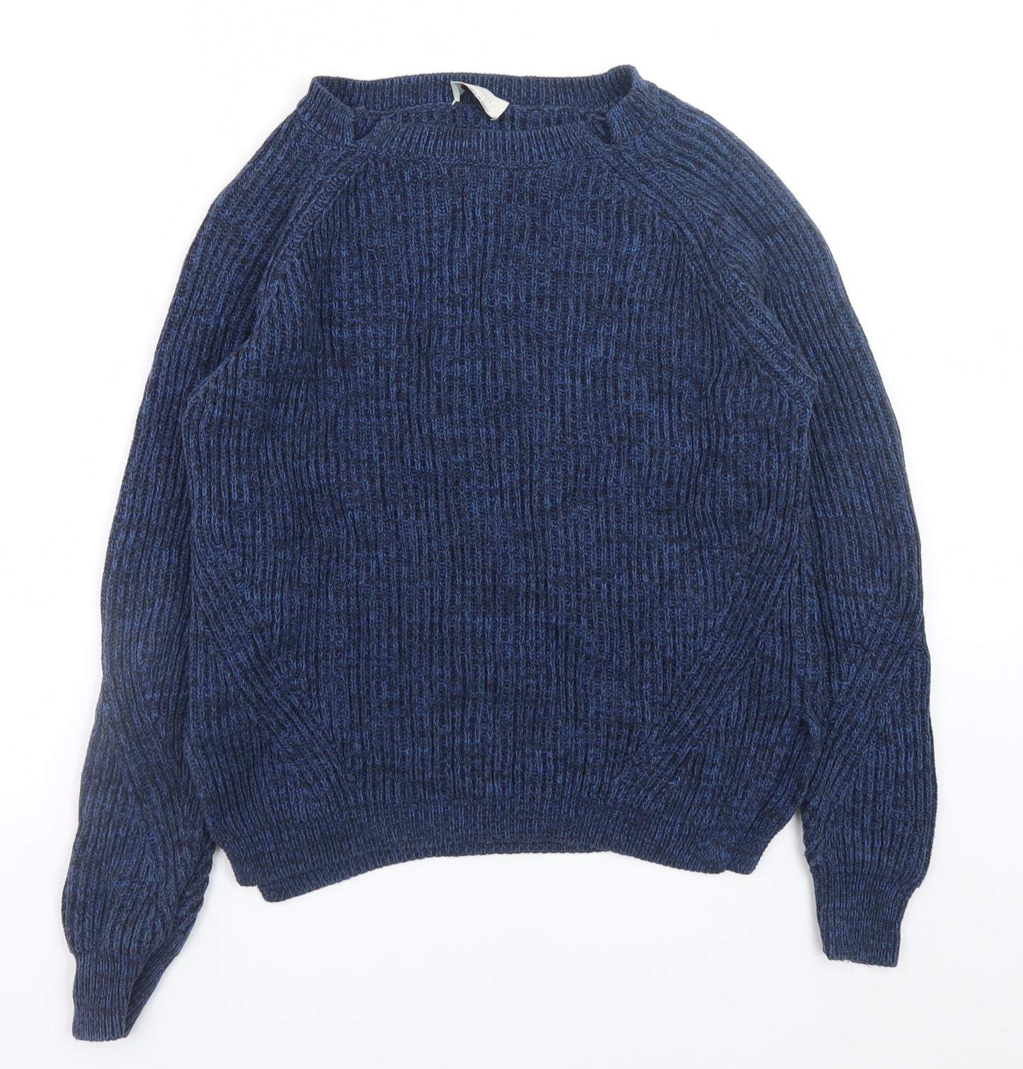 Wrap Women’s Blue Cotton Crew Neck Long Sleeve Jumper Size 12