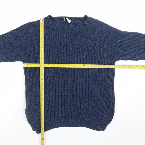 Wrap Women’s Blue Cotton Crew Neck Long Sleeve Jumper Size 12