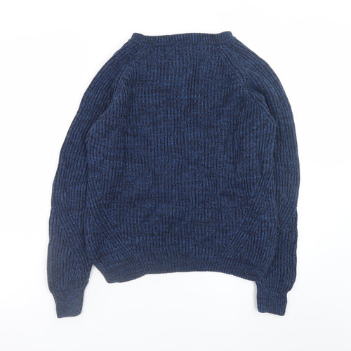 Wrap Women’s Blue Cotton Crew Neck Long Sleeve Jumper Size 12