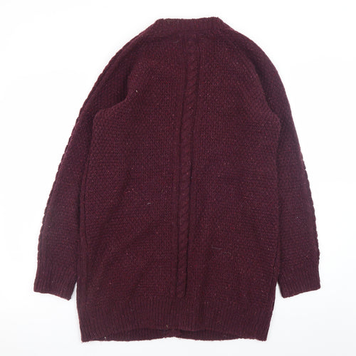 Papaya Weekend Women's Purple Cable Knit Long Sleeve Cardigan Size 14