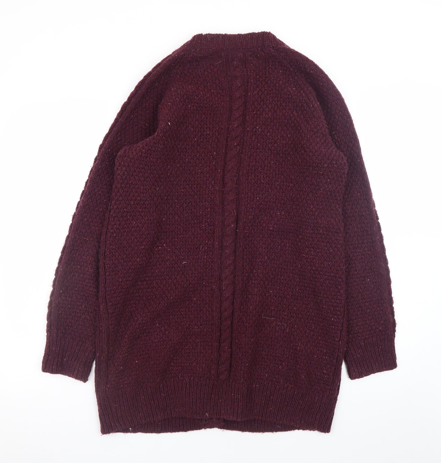 Papaya Weekend Women's Purple Cable Knit Long Sleeve Cardigan Size 14