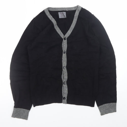 Next Teens Black Cotton V-Neck Button Cardigan Size 13 Yrs