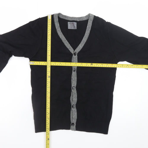 Next Teens Black Cotton V-Neck Button Cardigan Size 13 Yrs
