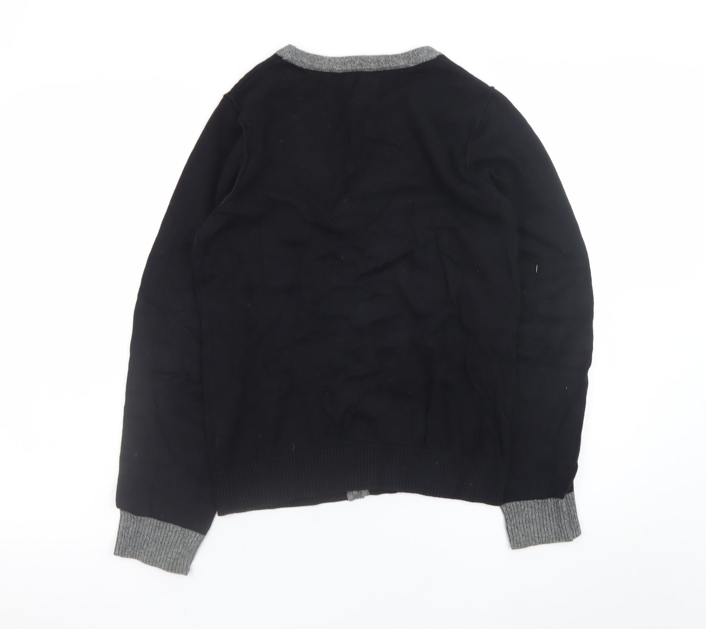Next Teens Black Cotton V-Neck Button Cardigan Size 13 Yrs