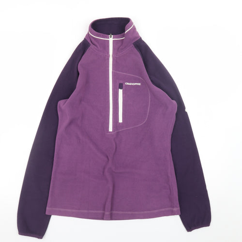 Craghoppers Women's Purple 1/2 Zip Fleece Sweatshirt UK 8