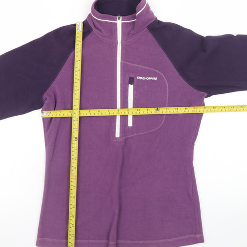 Craghoppers Women's Purple 1/2 Zip Fleece Sweatshirt UK 8