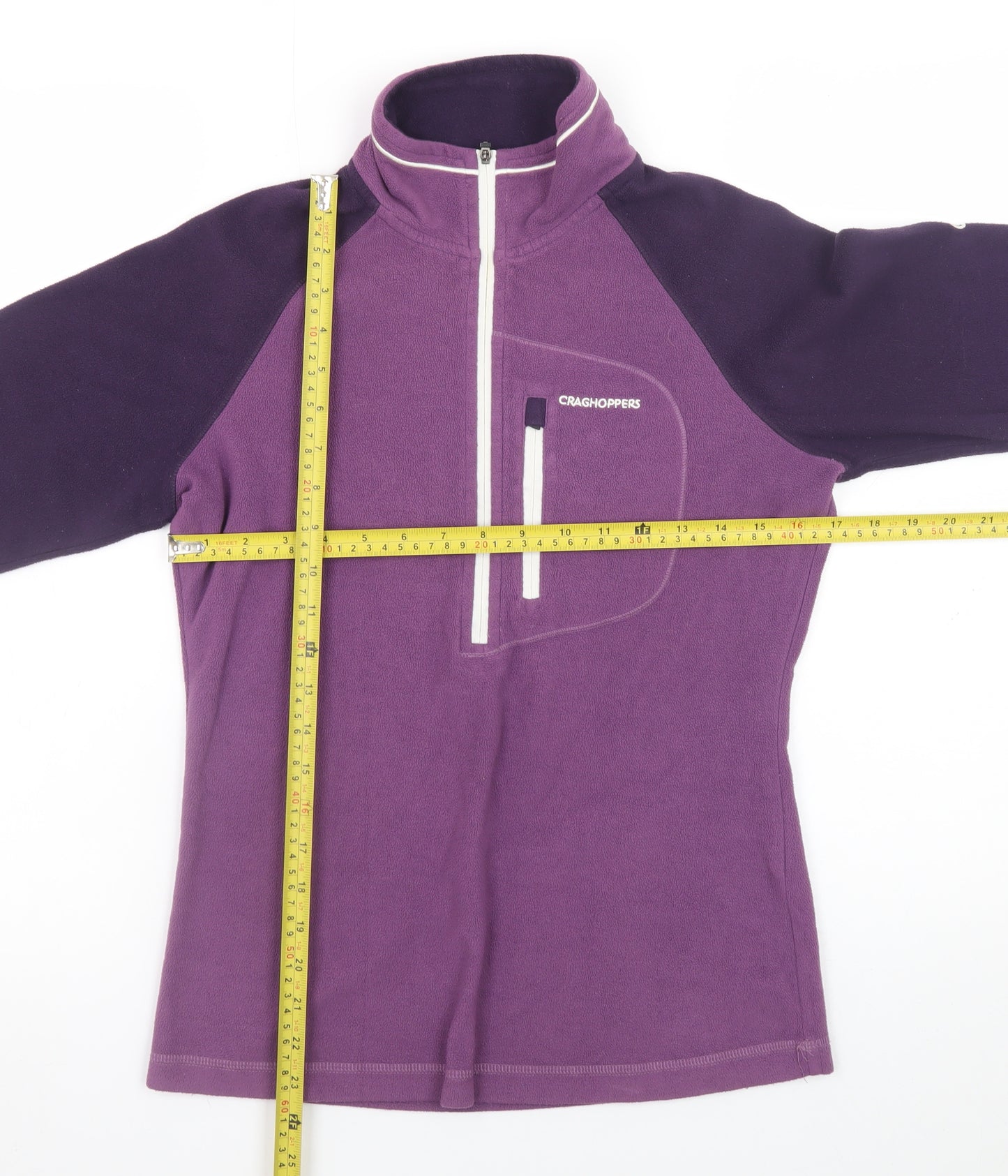 Craghoppers Women's Purple 1/2 Zip Fleece Sweatshirt UK 8