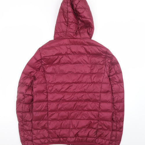Lee Cooper Womens Red Hooded Puffer Jacket Size 12 Regular Fit