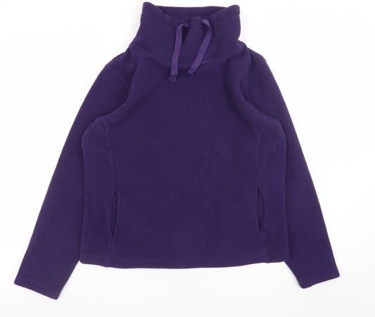 Cotton Traders Womens Purple Fleece Pullover Sweatshirt Size L
