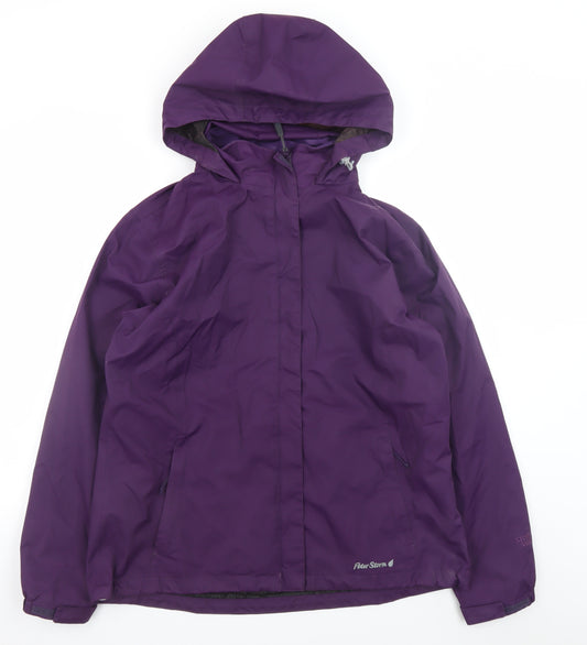 Peter Storm Women's Purple Waterproof Hooded Rain Coat Size 16