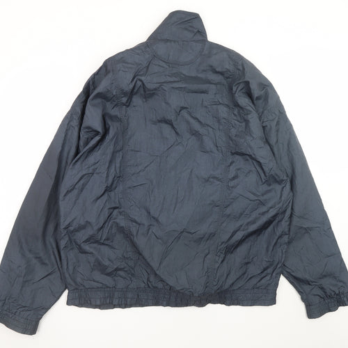 Puma Mens Blue 3XL Windbreaker Jacket with Logo Zip Pockets