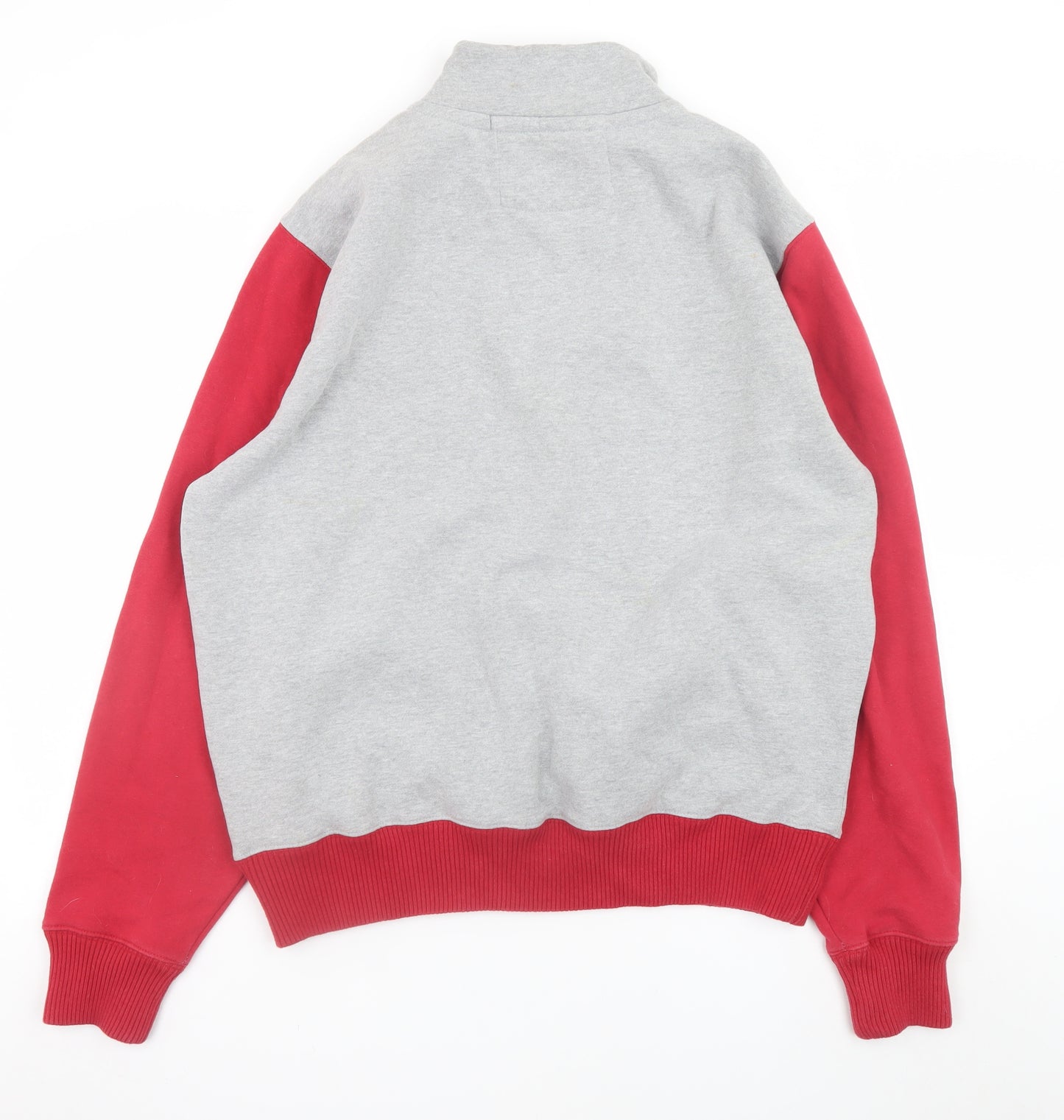 47 Brand Men's Grey Red 1/4 Zip Fleece Sweatshirt XL