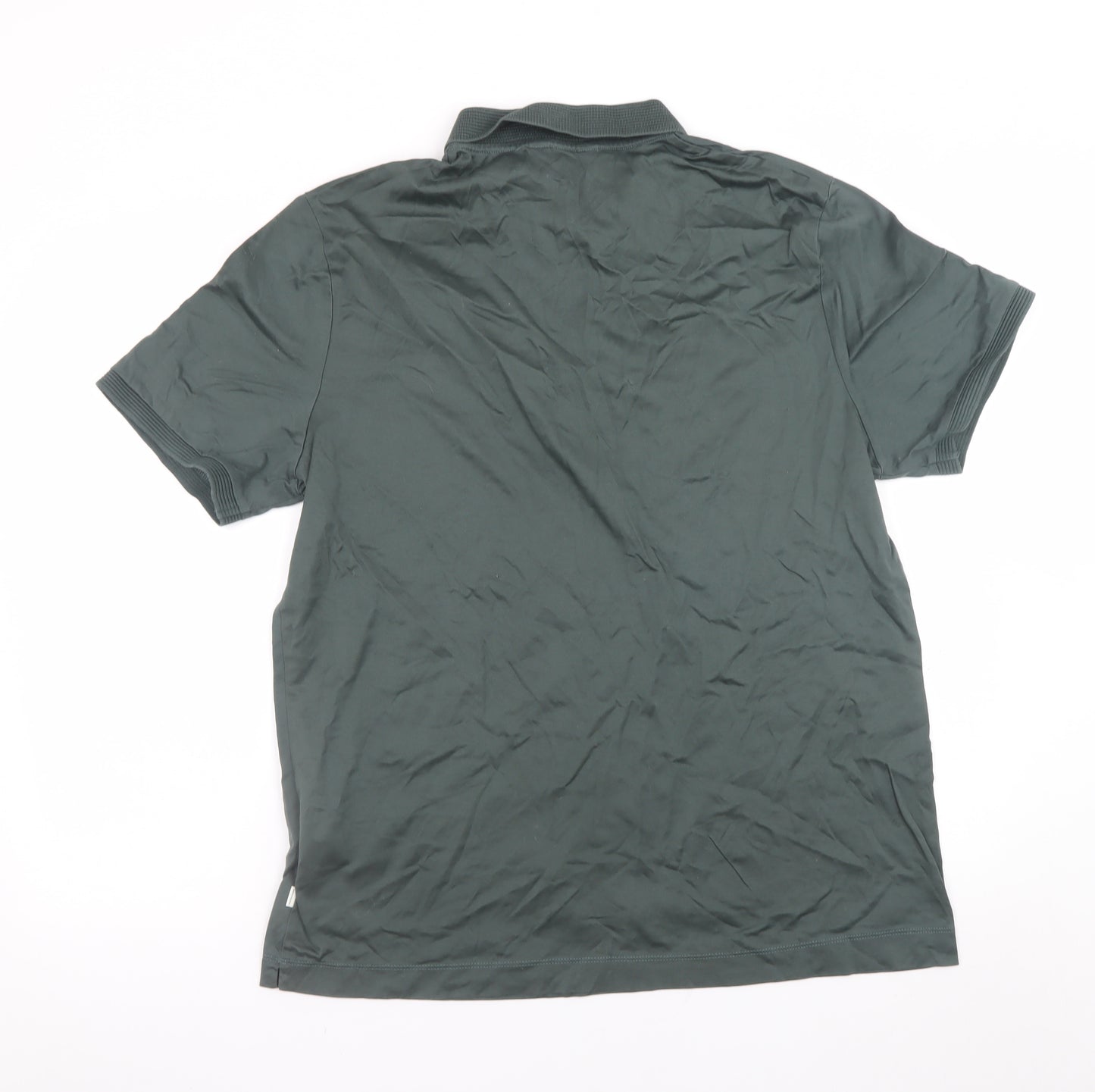 Marks and Spencer Autograph Men's Green XL Cotton Zip Neck T-Shirt