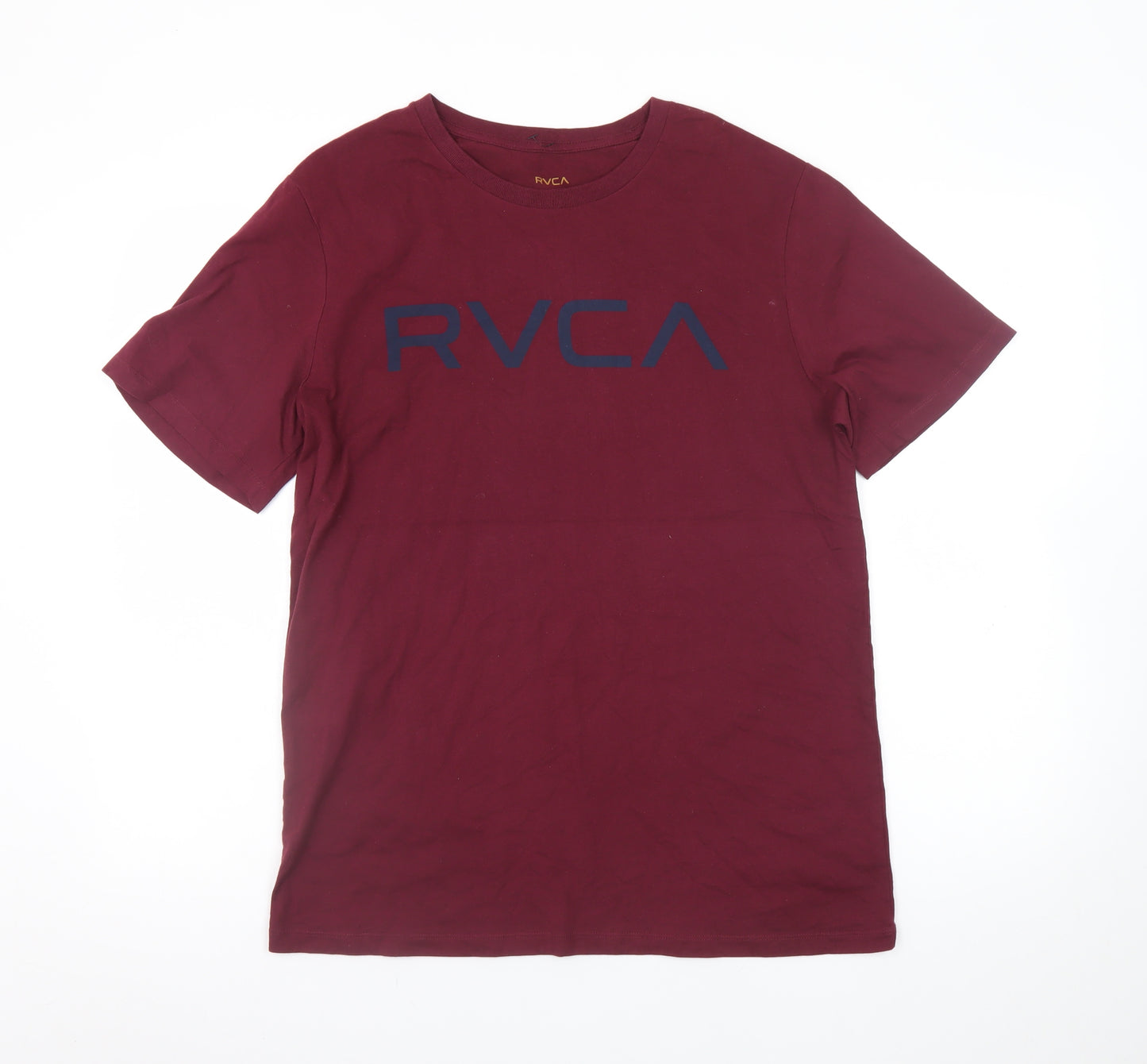 RVCA Men's Red Graphic Logo Cotton T-Shirt Size M