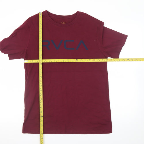 RVCA Men's Red Graphic Logo Cotton T-Shirt Size M