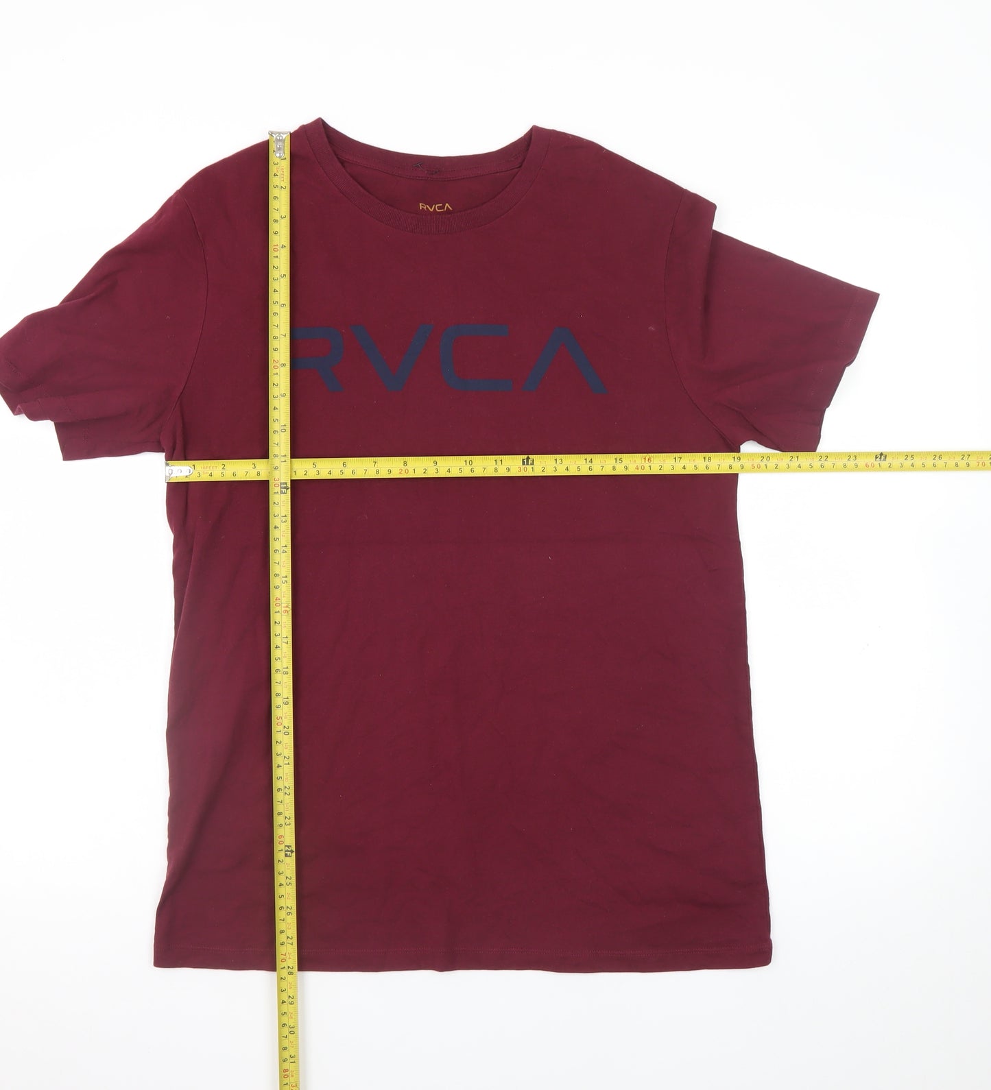 RVCA Men's Red Graphic Logo Cotton T-Shirt Size M