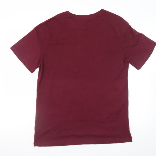 RVCA Men's Red Graphic Logo Cotton T-Shirt Size M