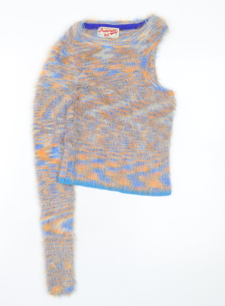 Andersson Bell Women's Multicoloured Fuzzy Asymmetric Mohair Jumper S