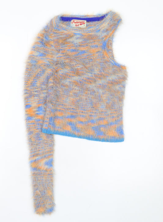 Andersson Bell Women's Multicoloured Fuzzy Asymmetric Mohair Jumper S