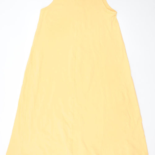Next Women’s Yellow Sleeveless A-Line Cotton Stretch Dress Size 18