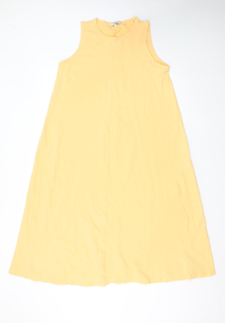 Next Women’s Yellow Sleeveless A-Line Cotton Stretch Dress Size 18