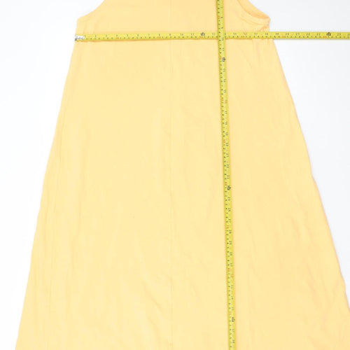 Next Women’s Yellow Sleeveless A-Line Cotton Stretch Dress Size 18