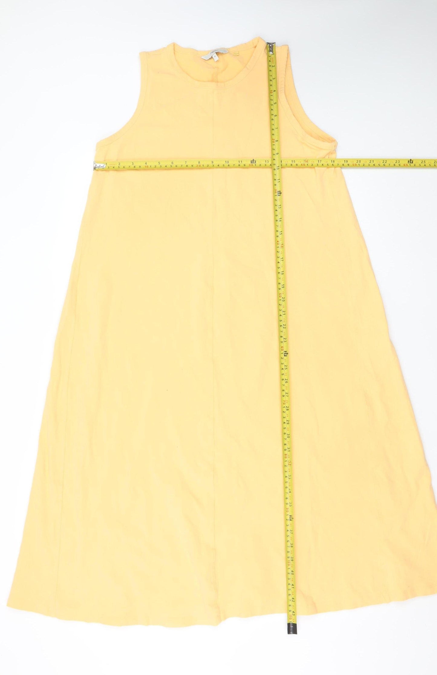 Next Women’s Yellow Sleeveless A-Line Cotton Stretch Dress Size 18