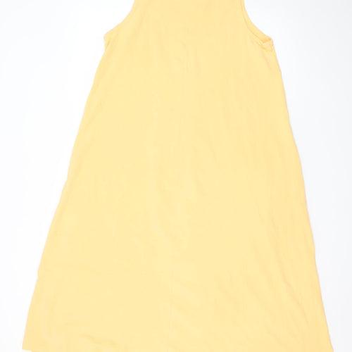 Next Women’s Yellow Sleeveless A-Line Cotton Stretch Dress Size 18