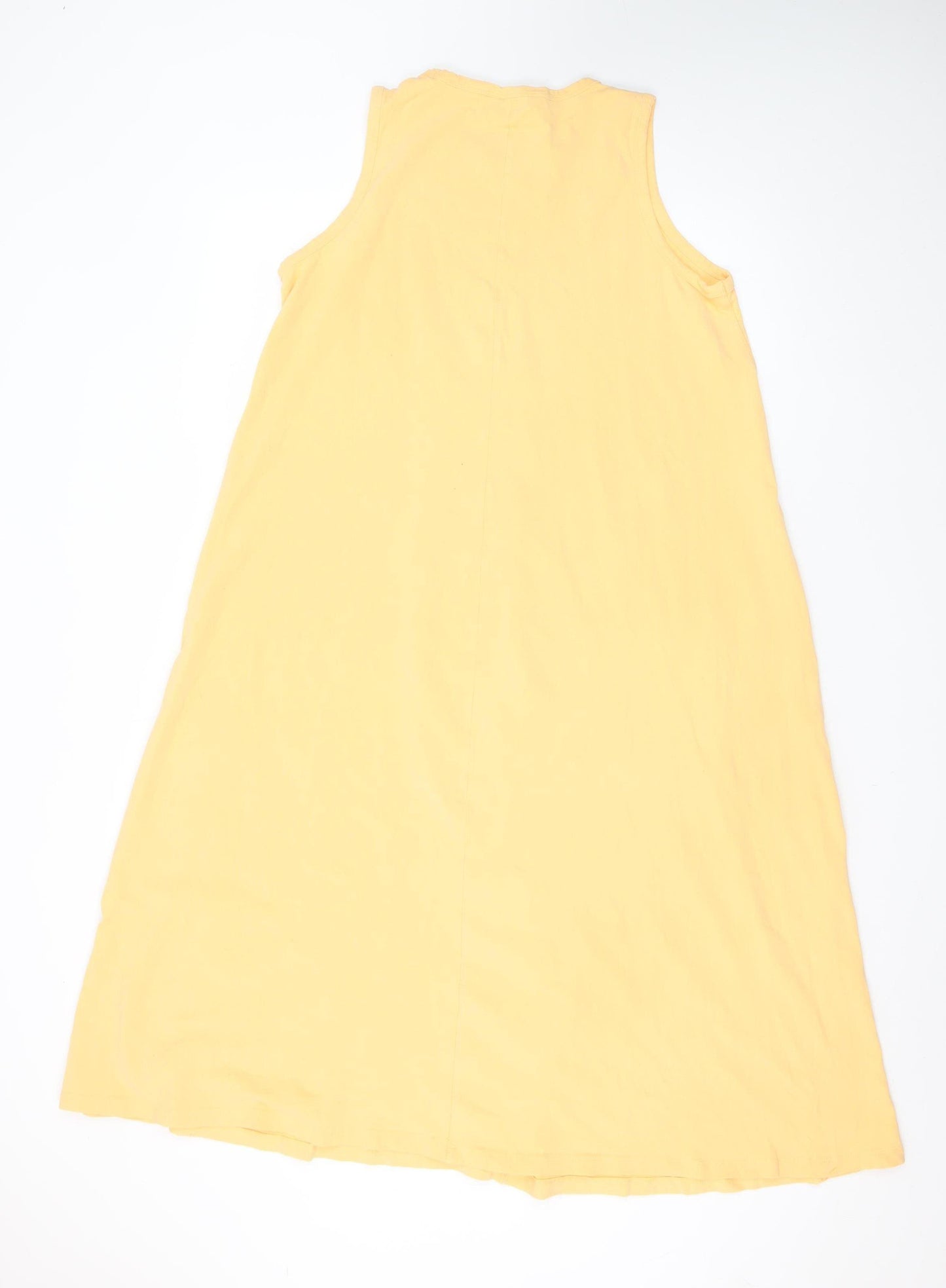 Next Women’s Yellow Sleeveless A-Line Cotton Stretch Dress Size 18