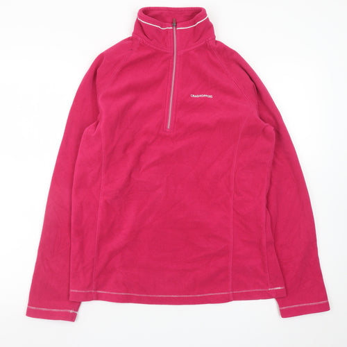 Craghoppers Womens Pink Fleece 1/2 Zip Pullover Sweatshirt UK 12