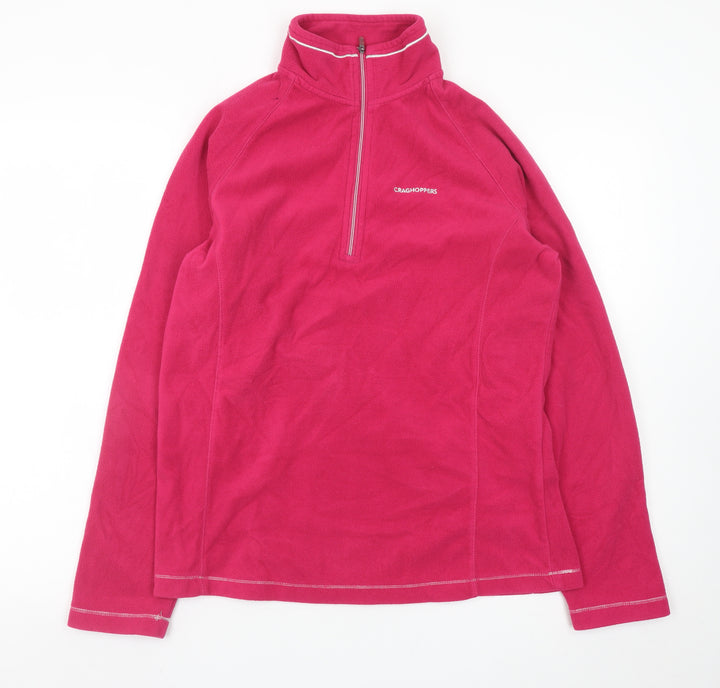Craghoppers Womens Pink Fleece 1/2 Zip Pullover Sweatshirt UK 12