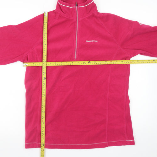 Craghoppers Womens Pink Fleece 1/2 Zip Pullover Sweatshirt UK 12