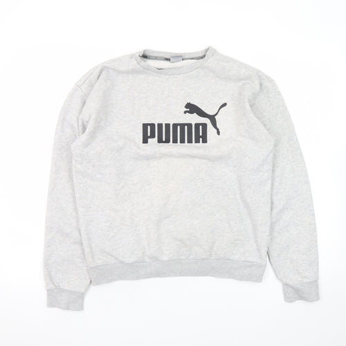 Puma Mens Grey Crew Neck Pullover Sweatshirt Size S Regular Fit