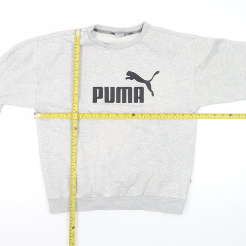 Puma Mens Grey Crew Neck Pullover Sweatshirt Size S Regular Fit