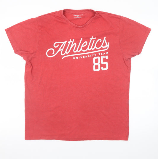 Cedarwood State Men's Red Athletics Graphic Cotton T-Shirt Size M