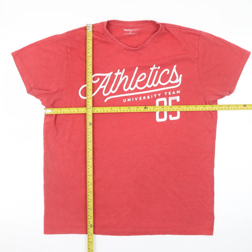 Cedarwood State Men's Red Athletics Graphic Cotton T-Shirt Size M
