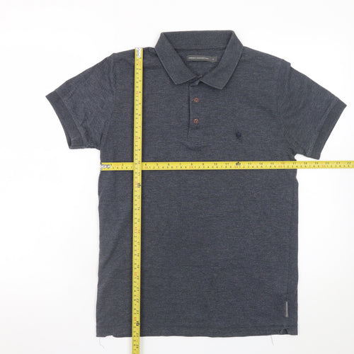 French Connection Men's Grey Cotton Blend Polo Shirt S