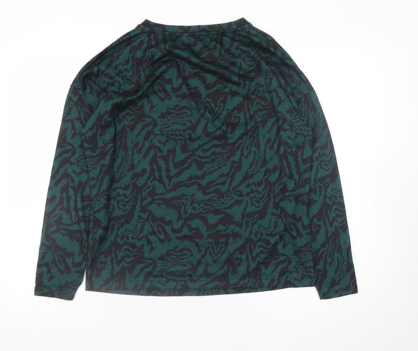 b.young Womens Green Black Long Sleeve Jersey Top Size S