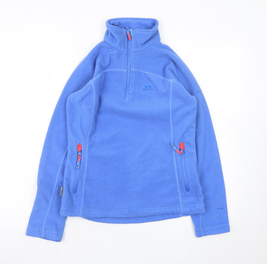 Trespass Womens Blue Fleece Pullover Sweatshirt XS 1/2 Zip Outdoor