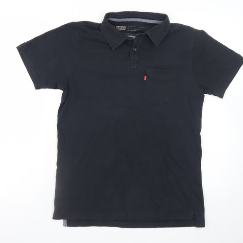 Levi's Men's Black Short Sleeve Cotton Polo Shirt Size S