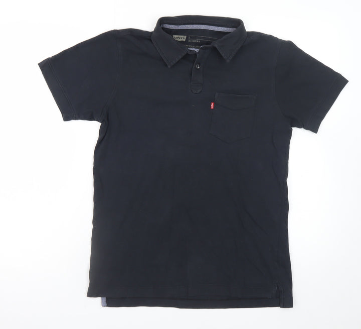 Levi's Men's Black Short Sleeve Cotton Polo Shirt Size S