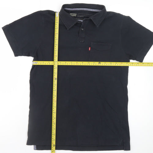 Levi's Men's Black Short Sleeve Cotton Polo Shirt Size S