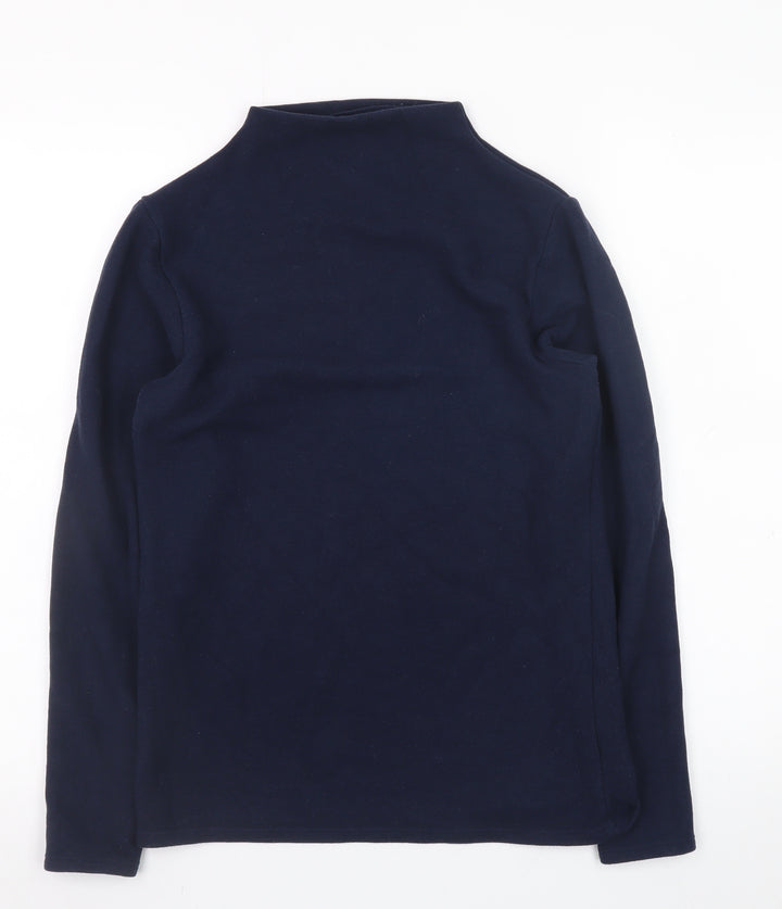 Marks and Spencer Women Navy Blue Fleece Pullover Sweatshirt Size M