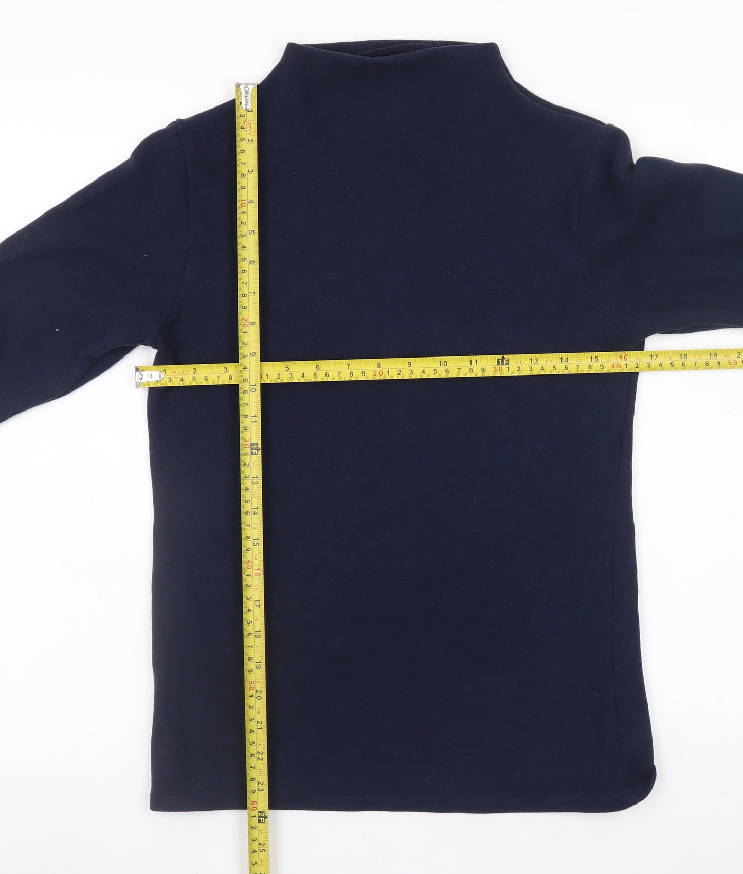 Marks and Spencer Women Navy Blue Fleece Pullover Sweatshirt Size M