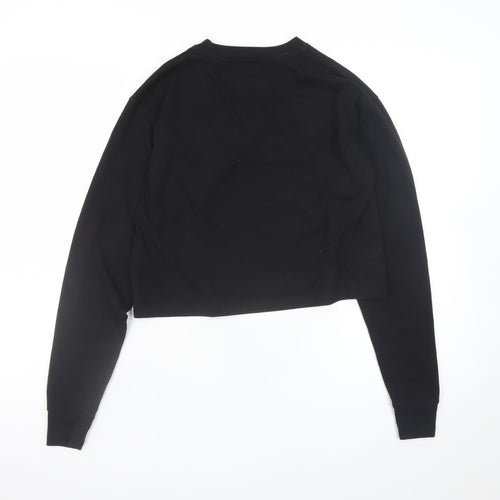 Tommy Jeans Womens Black XS Cropped Long Sleeve T-Shirt