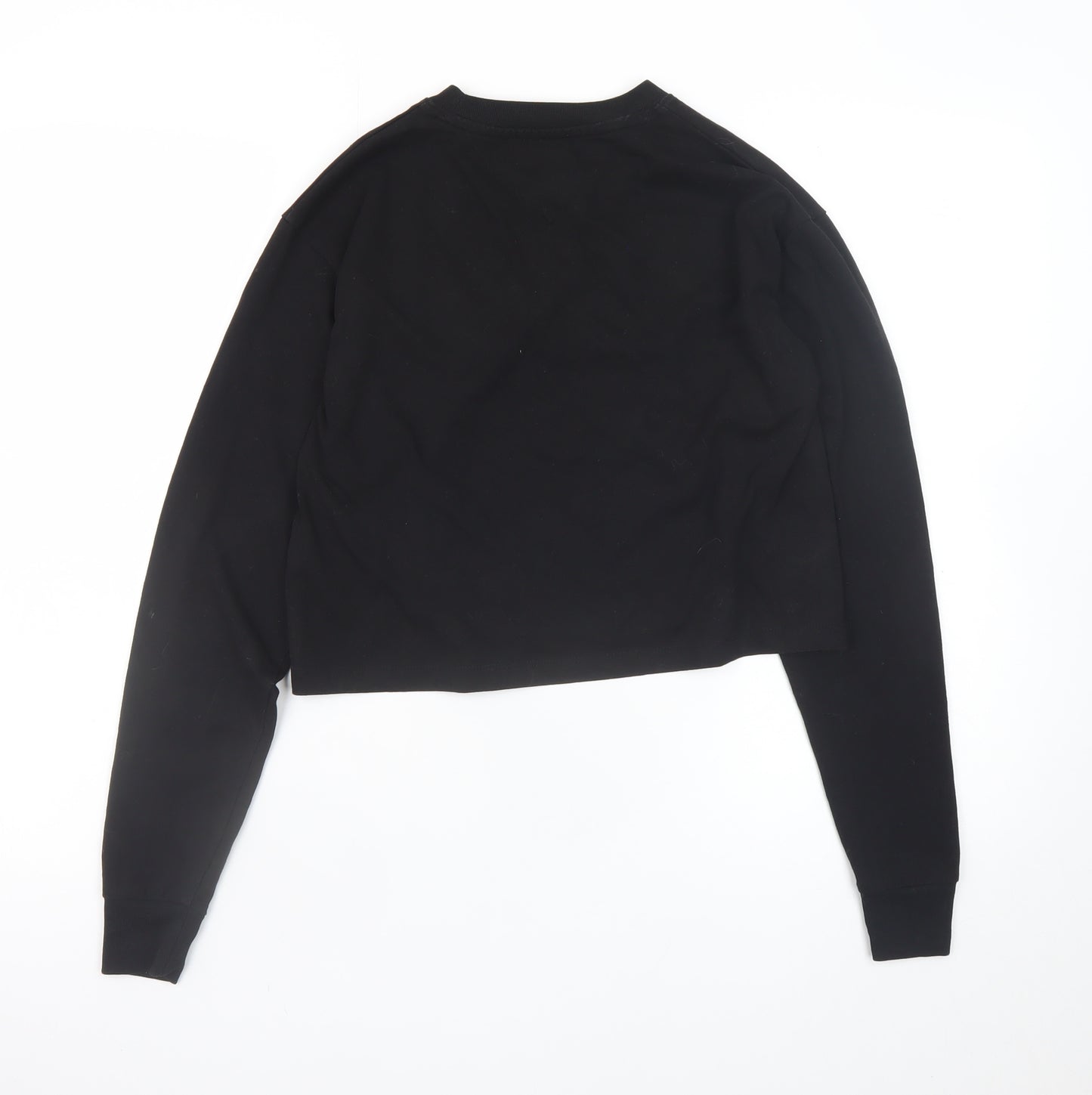 Tommy Jeans Womens Black XS Cropped Long Sleeve T-Shirt