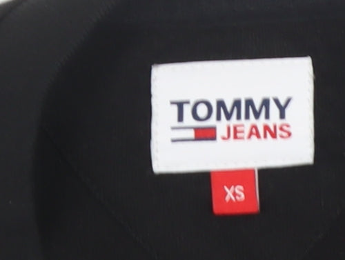 Tommy Jeans Womens Black XS Cropped Long Sleeve T-Shirt