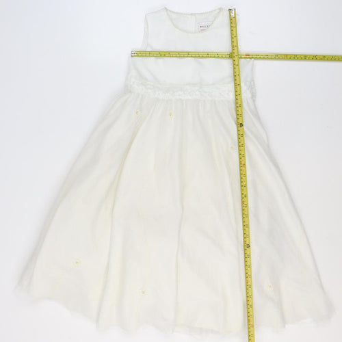 Next Girls Ivory A-Line Sleeveless Beaded Long Dress 7 Years