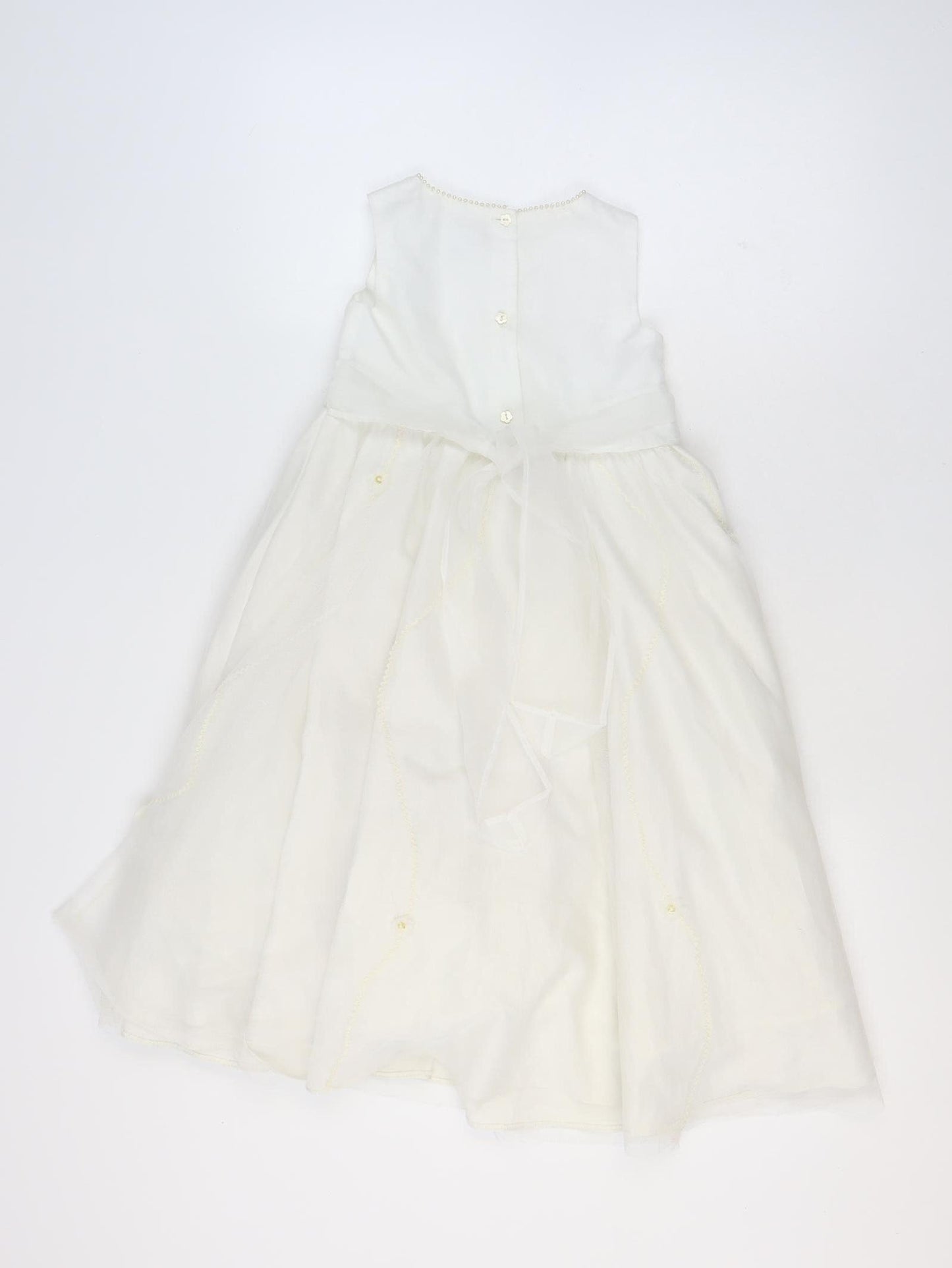 Next Girls Ivory A-Line Sleeveless Beaded Long Dress 7 Years