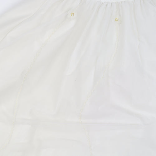 Next Girls Ivory A-Line Sleeveless Beaded Long Dress 7 Years